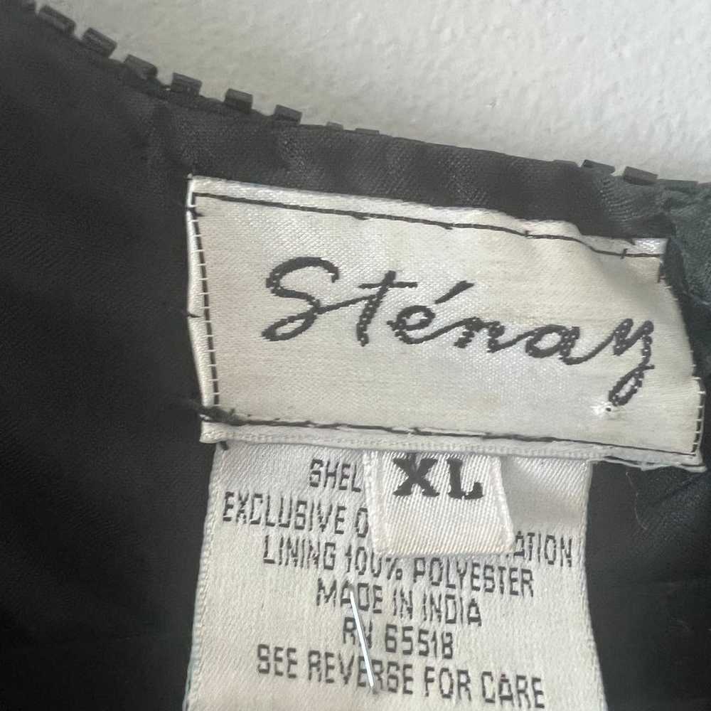 Stenay Women Vintage 80s Black Silk Beaded Sequin… - image 6