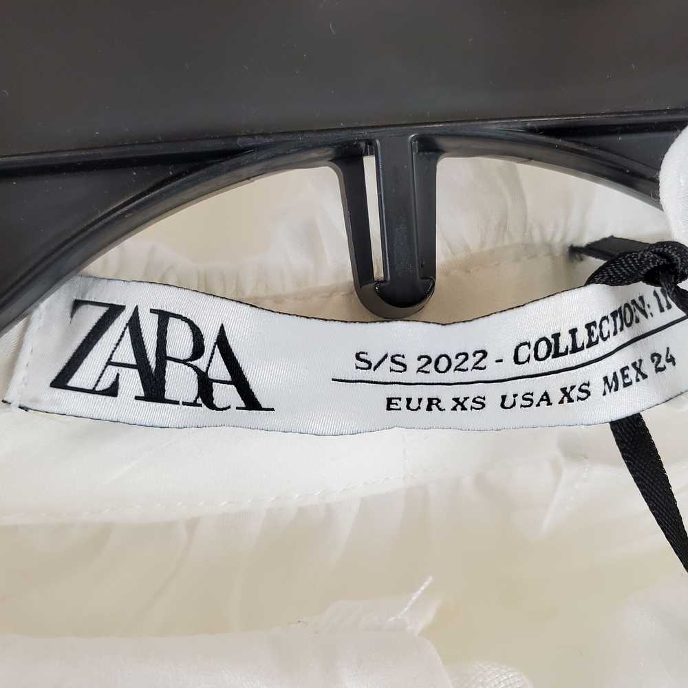Zara Women White Ruffle Lace Button Up Shirt XS N… - image 3