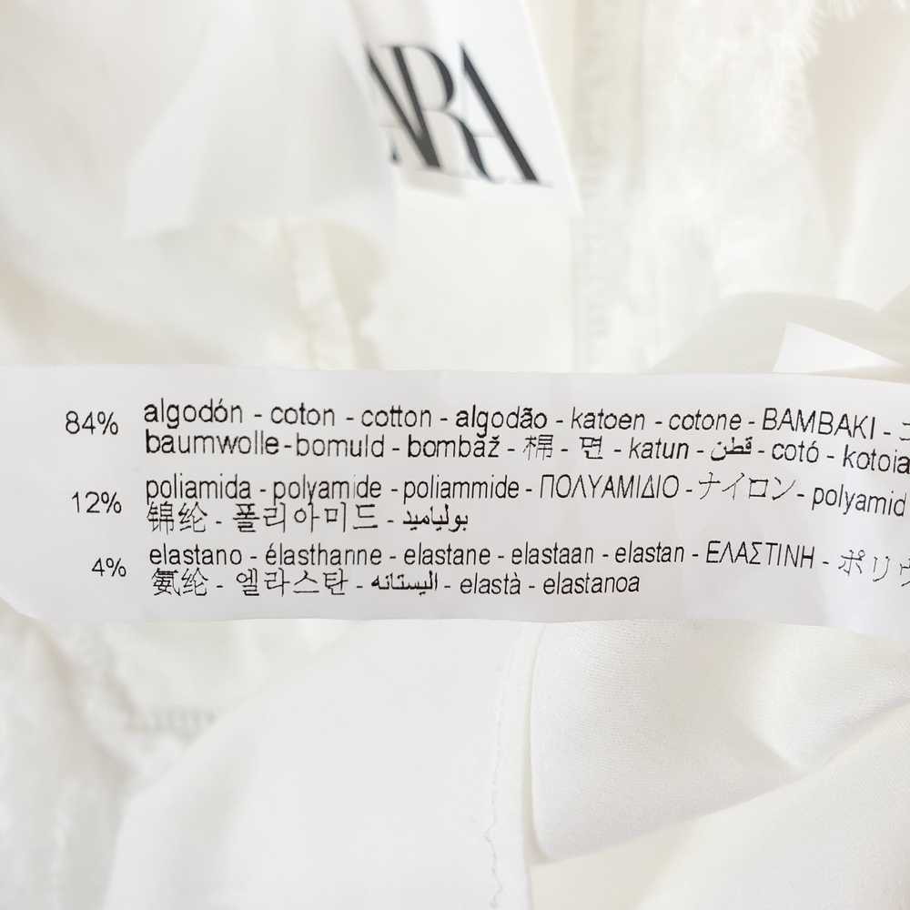 Zara Women White Ruffle Lace Button Up Shirt XS N… - image 4