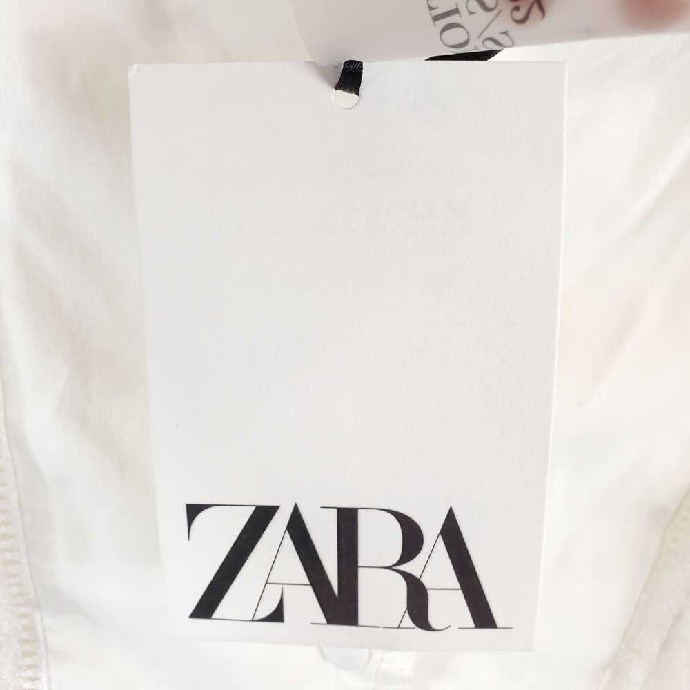 Zara Women White Ruffle Lace Button Up Shirt XS N… - image 5