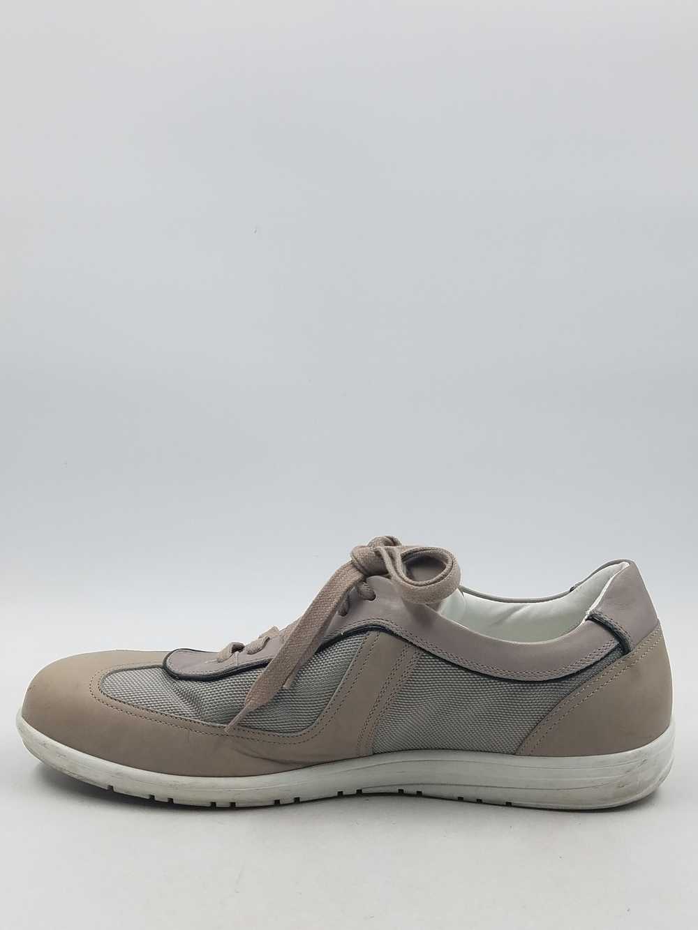 Canali Taupe Gray Leather Trim Sneaker M 10 - image 2