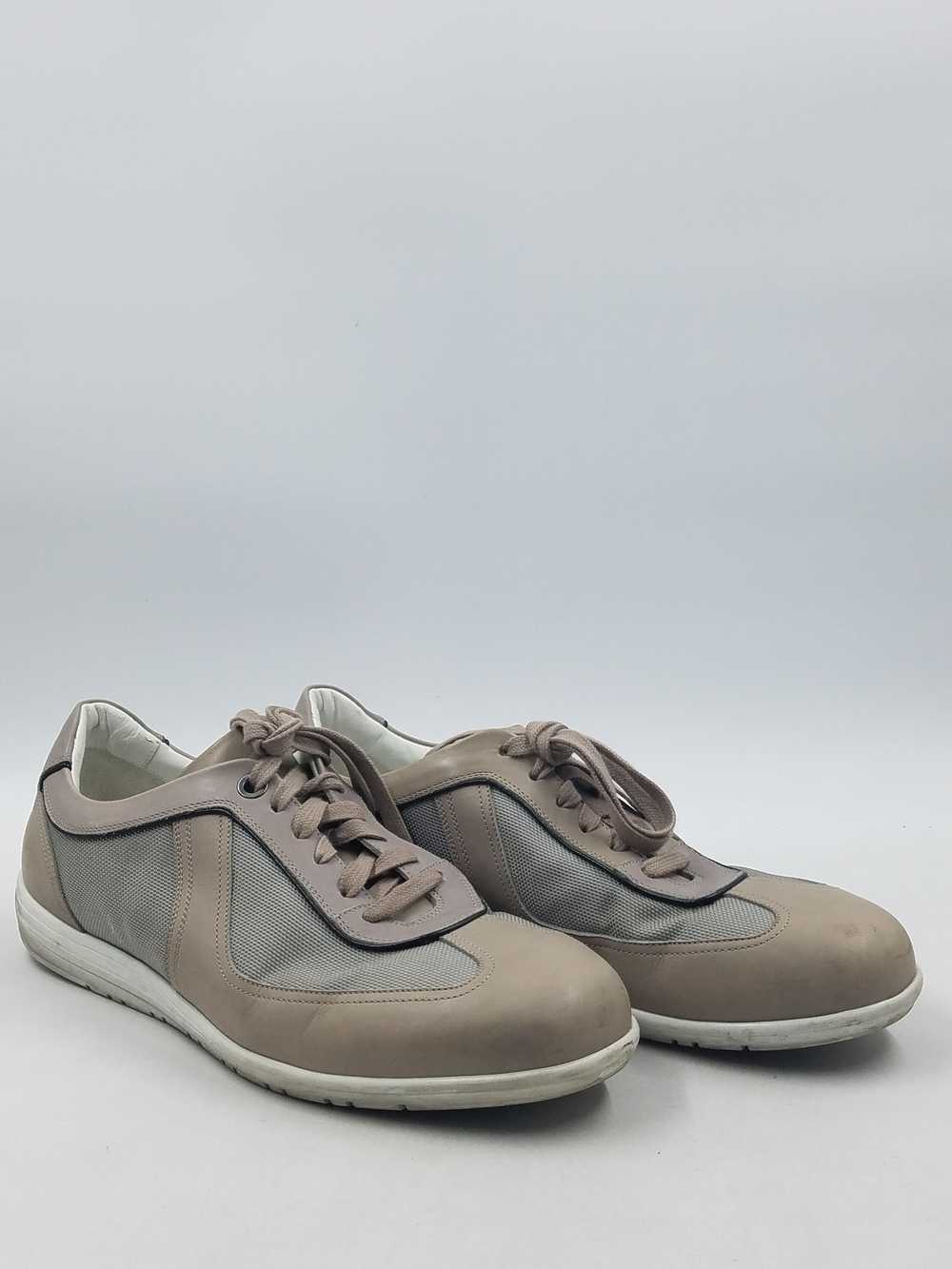 Canali Taupe Gray Leather Trim Sneaker M 10 - image 3