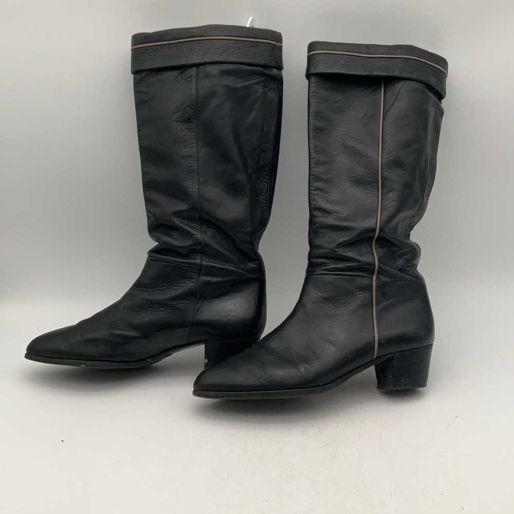 Bruno Magli Womens Black Leather High Block Heels… - image 1