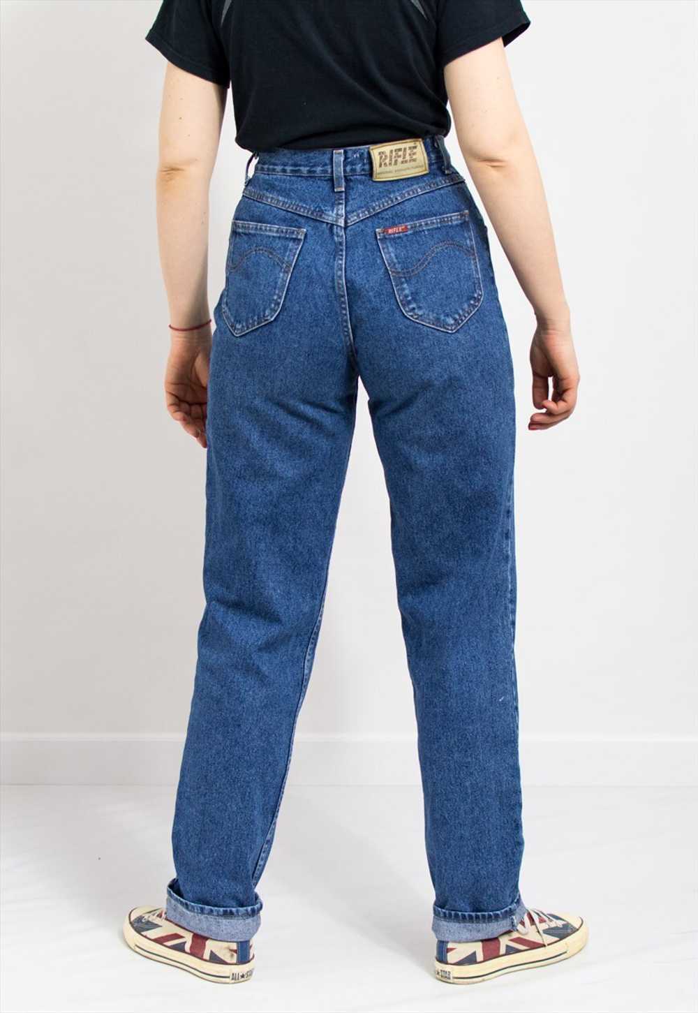 Vintage 90's mom jeans RIFLE extra long leg taper… - image 2