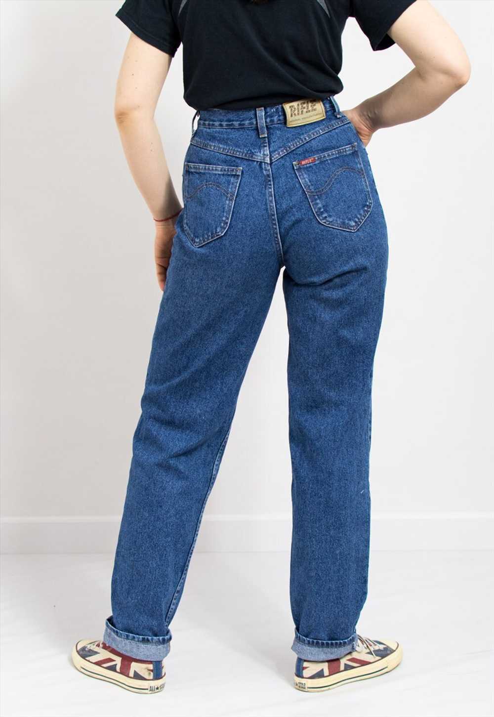 Vintage 90's mom jeans RIFLE extra long leg taper… - image 4