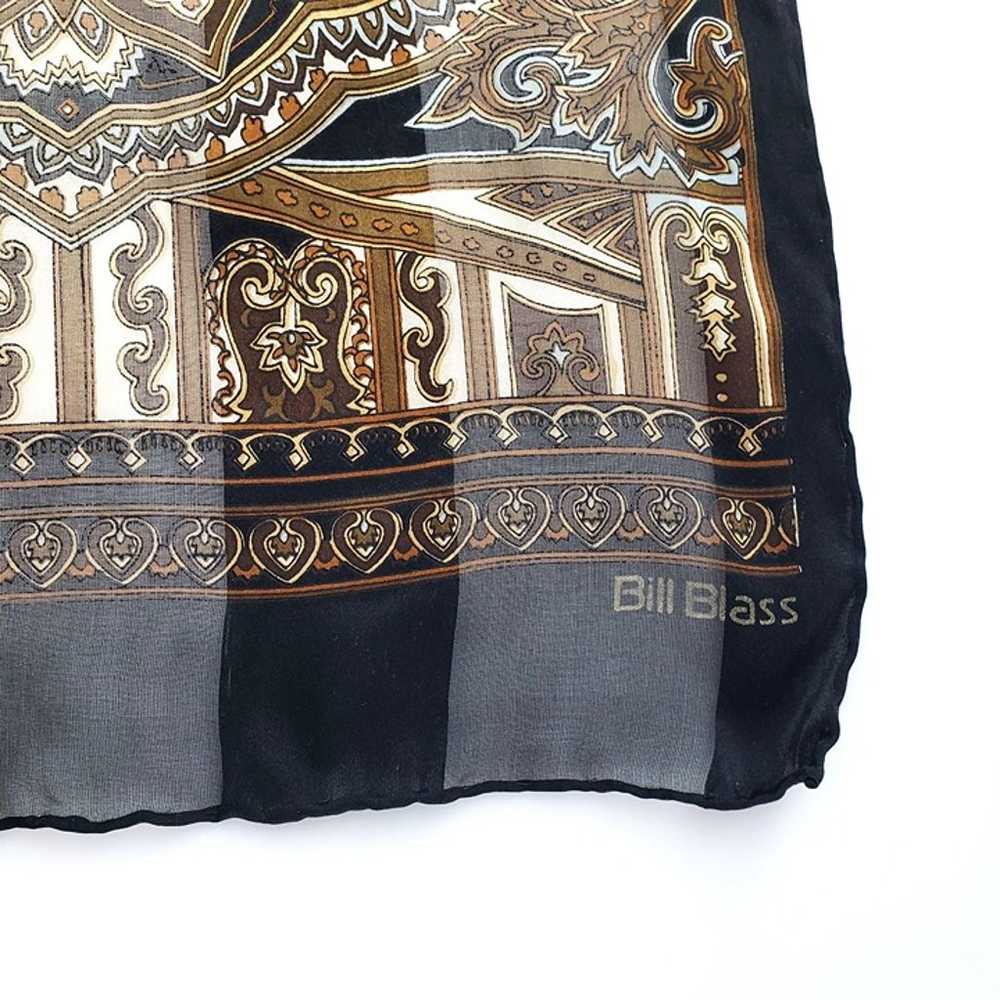 Vintage Bill Blass Silk Scarf Hand Rolled Baroque… - image 8