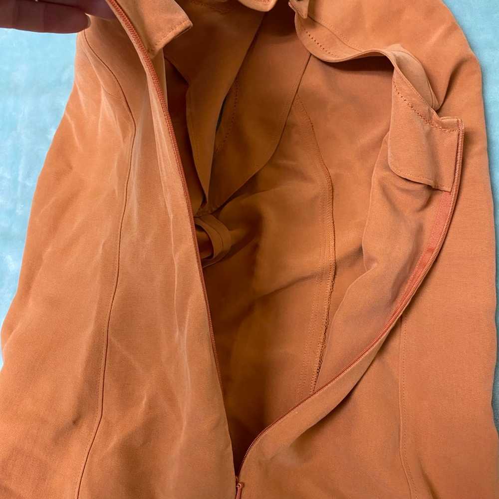Vintage Tommy Bahama 100% Silk Sheath Dress Apric… - image 6