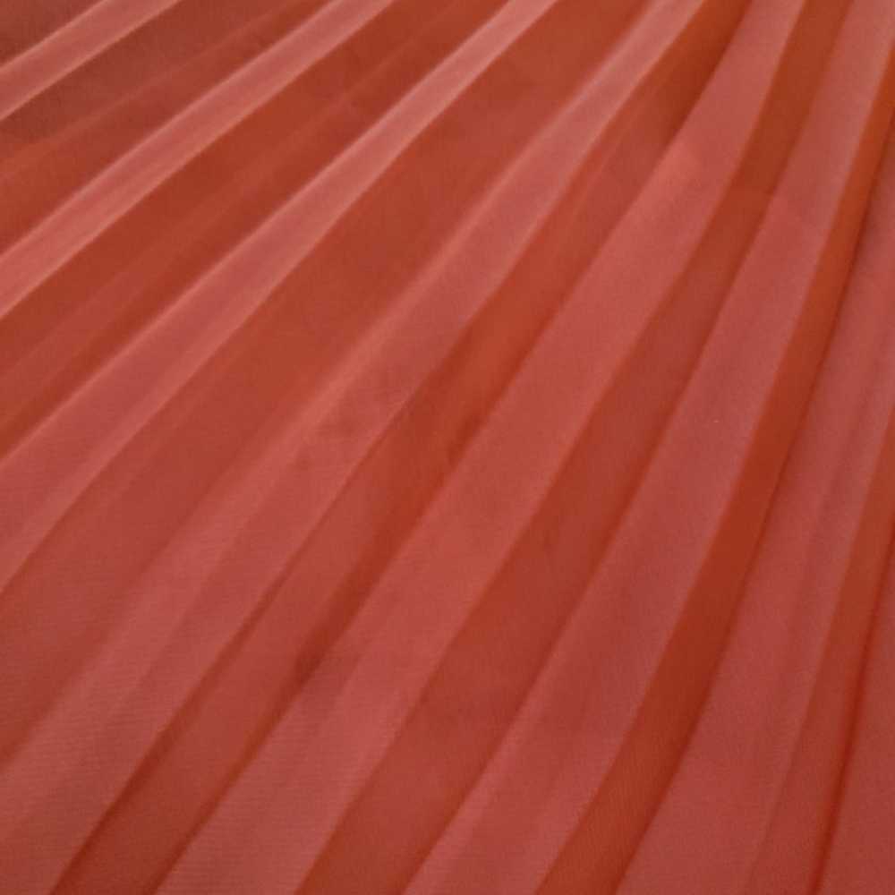 60s Orange Pleated Trapeze Dress - image 10
