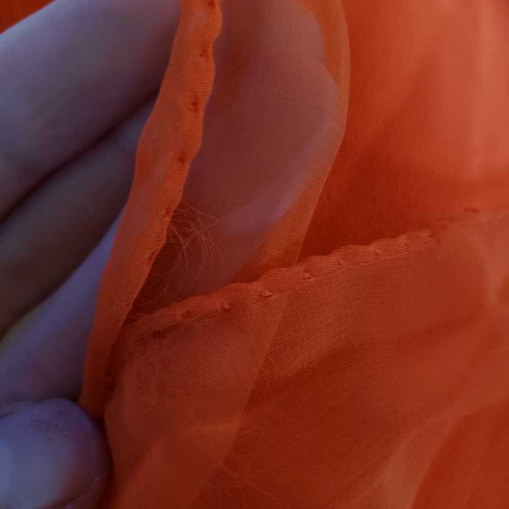 60s Orange Pleated Trapeze Dress - image 5