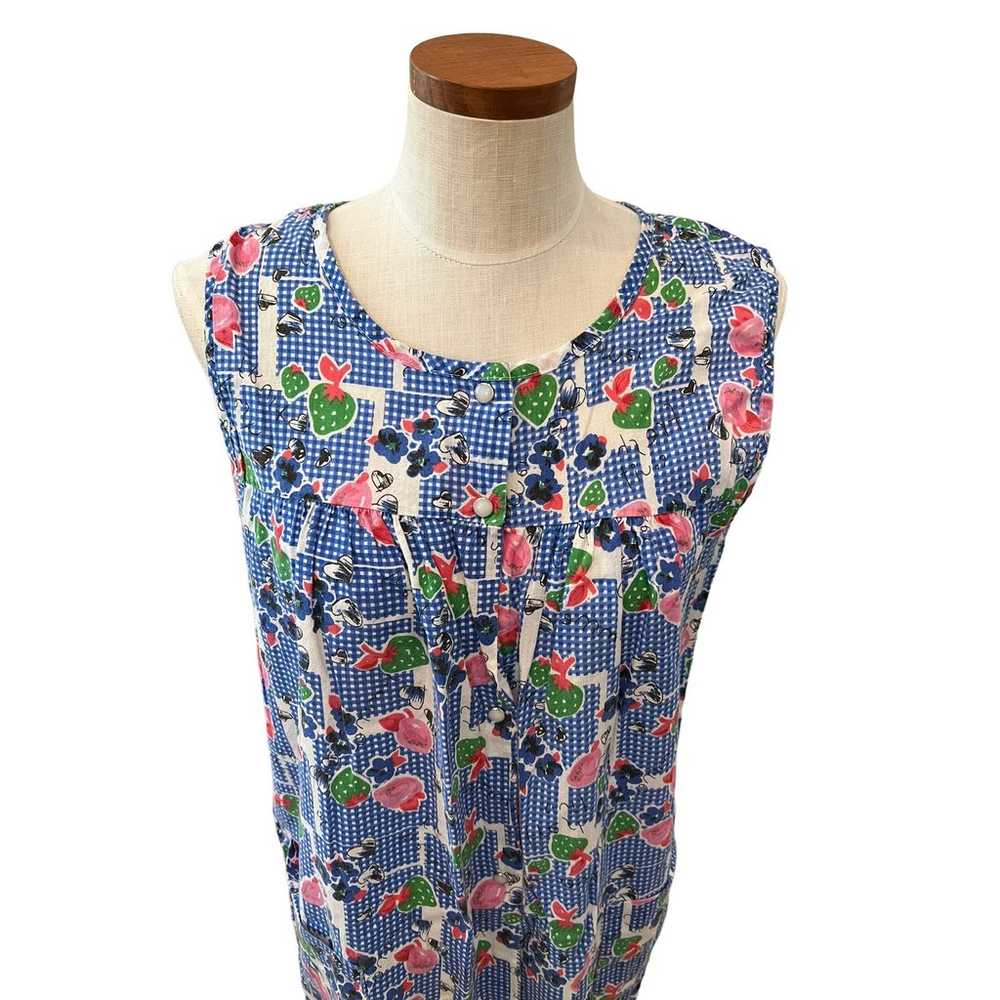 Vintage 80s Basic Editions Summer Strawberry Prin… - image 2