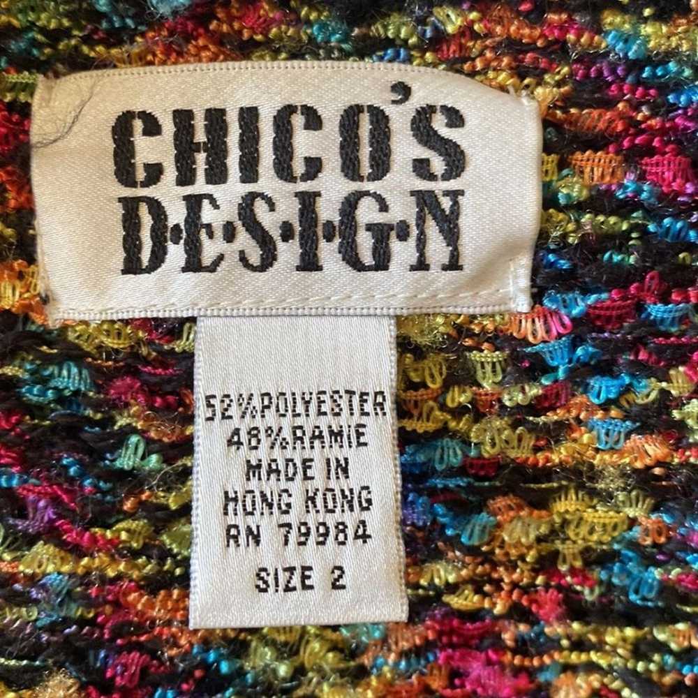 Vintage Chico's Design Cardigan Rainbow Loop Knit… - image 5