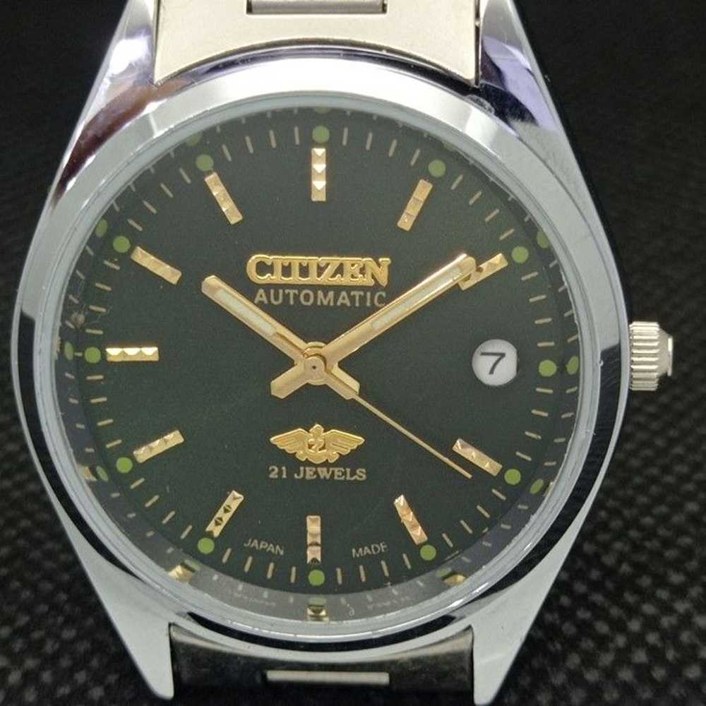 Vintage 1984 Citizen Automatic Mens Silver Watch … - image 3