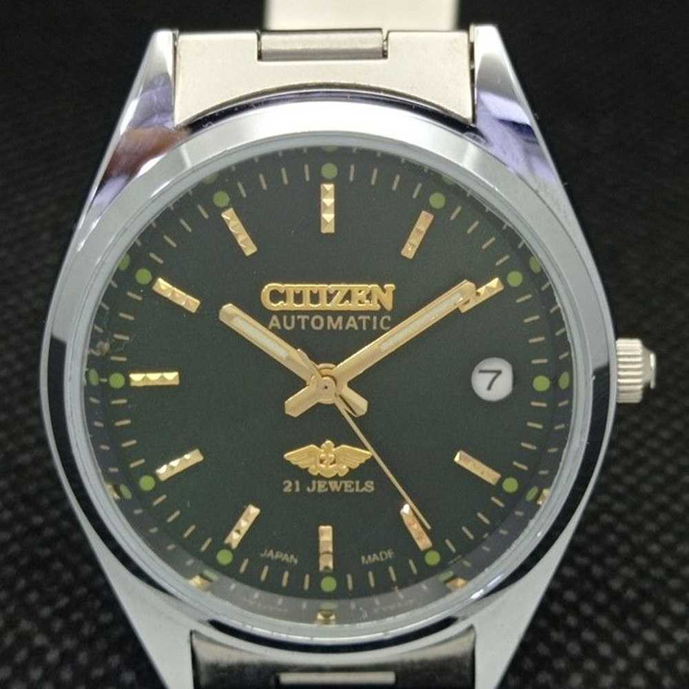 Vintage 1984 Citizen Automatic Mens Silver Watch … - image 4