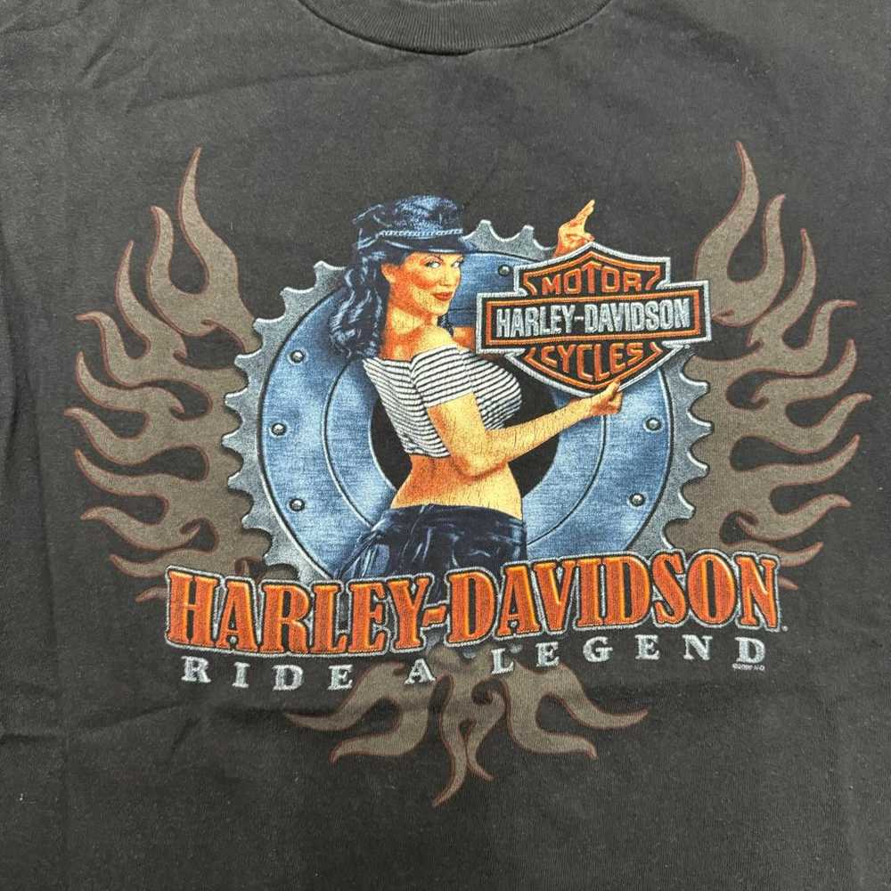 Vintage Harley-Davidson Shirt Mens Medium Pin Up … - image 3