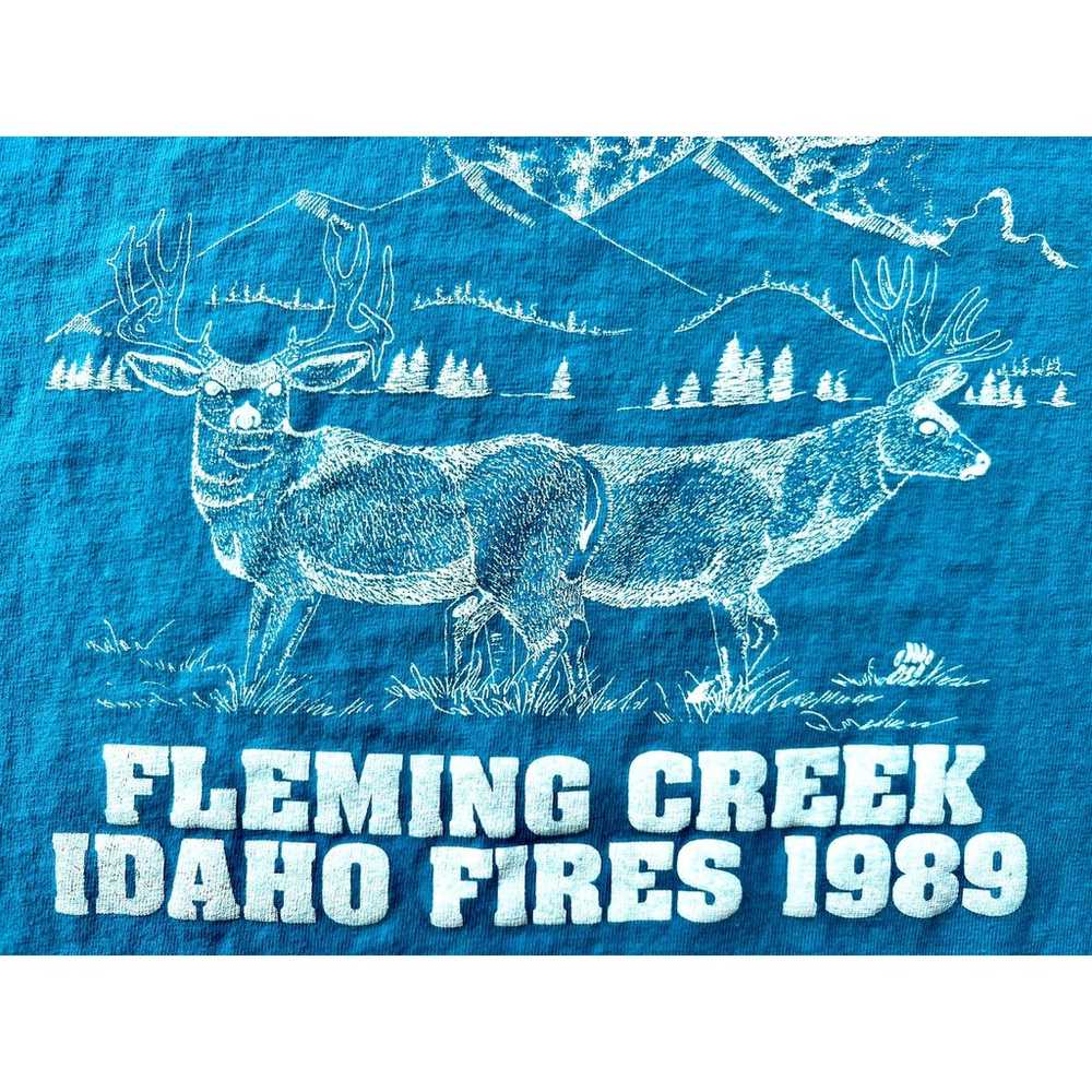 Vintage 80s Fleming Creek Idaho Fires 1989 Shirt … - image 9