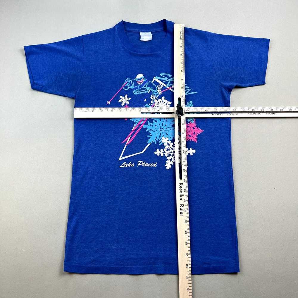 Vintage Ski T-Shirt Adult Small Blue Lake Placid … - image 5