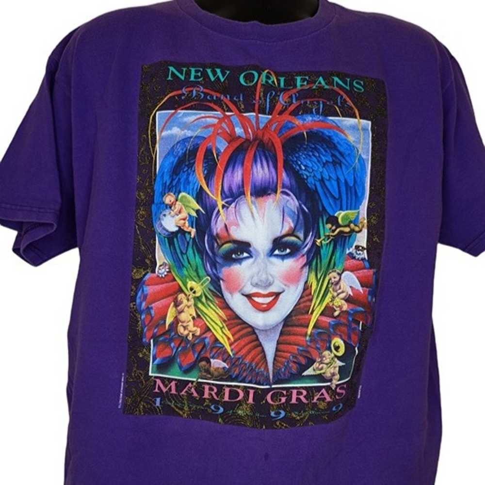 Mardi Gras New Orleans 1999 Vintage Tshirt Size L - image 1
