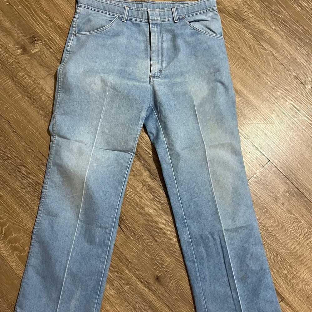 VINTAGE Wrangler Classic Blue Denim Jeans Hook Ey… - image 1