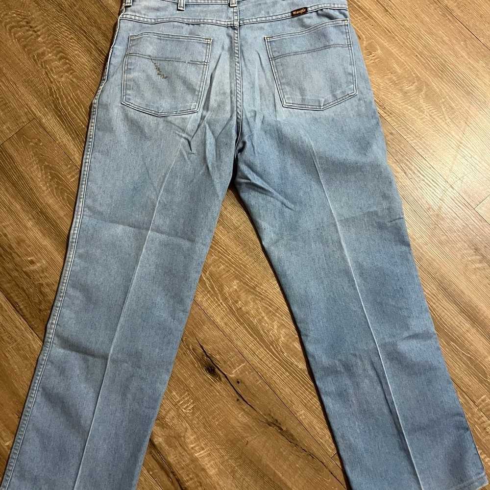 VINTAGE Wrangler Classic Blue Denim Jeans Hook Ey… - image 4