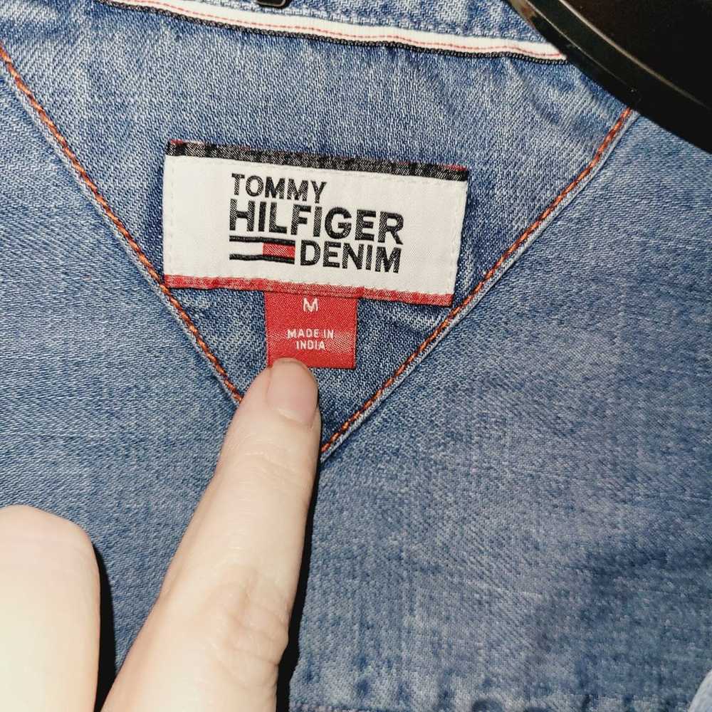 Vintage Tommy Hilfiger denim full zip large back … - image 3
