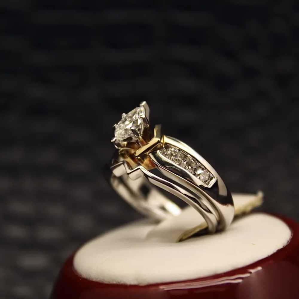 Vintage .60 CTTW Marquise Diamond Engagement Set … - image 3