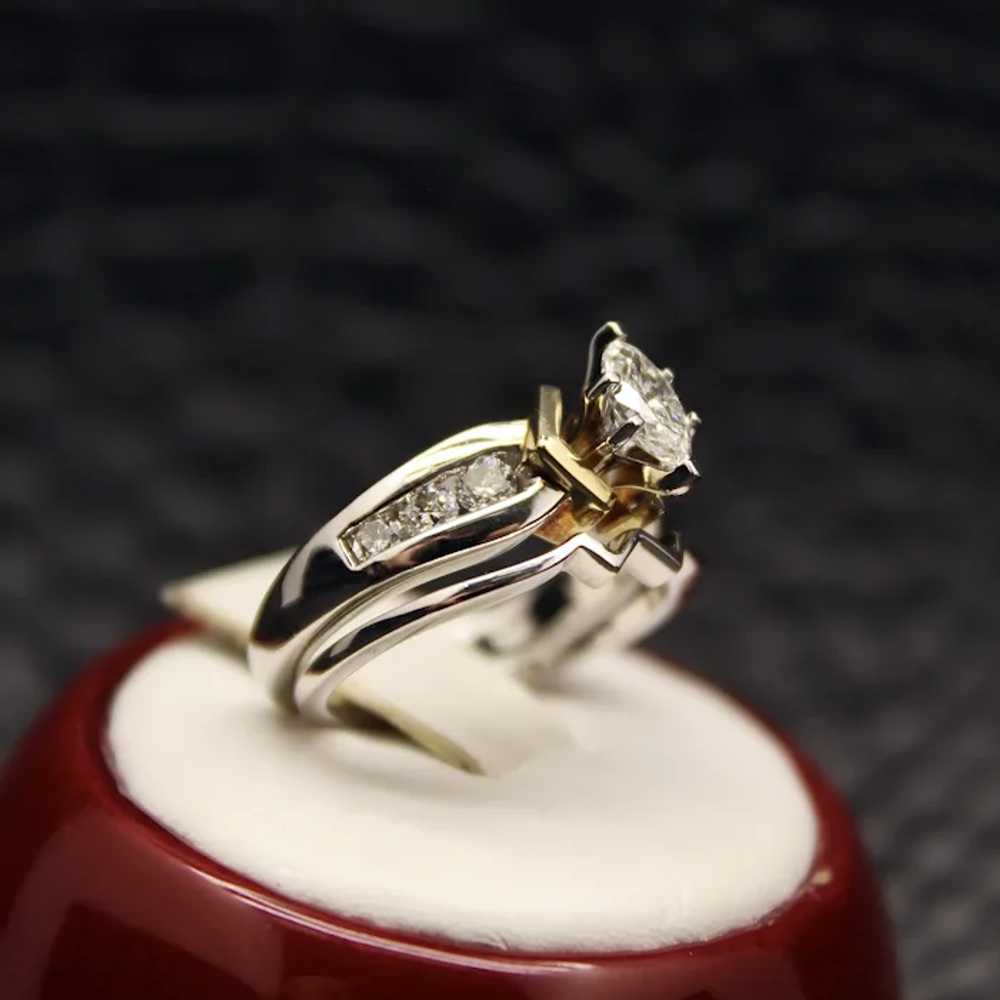 Vintage .60 CTTW Marquise Diamond Engagement Set … - image 4