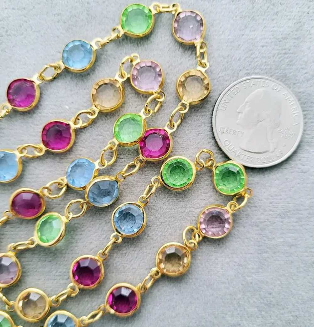 Exquisite Swarovski Necklace Bezel Set Cut Pastel… - image 3