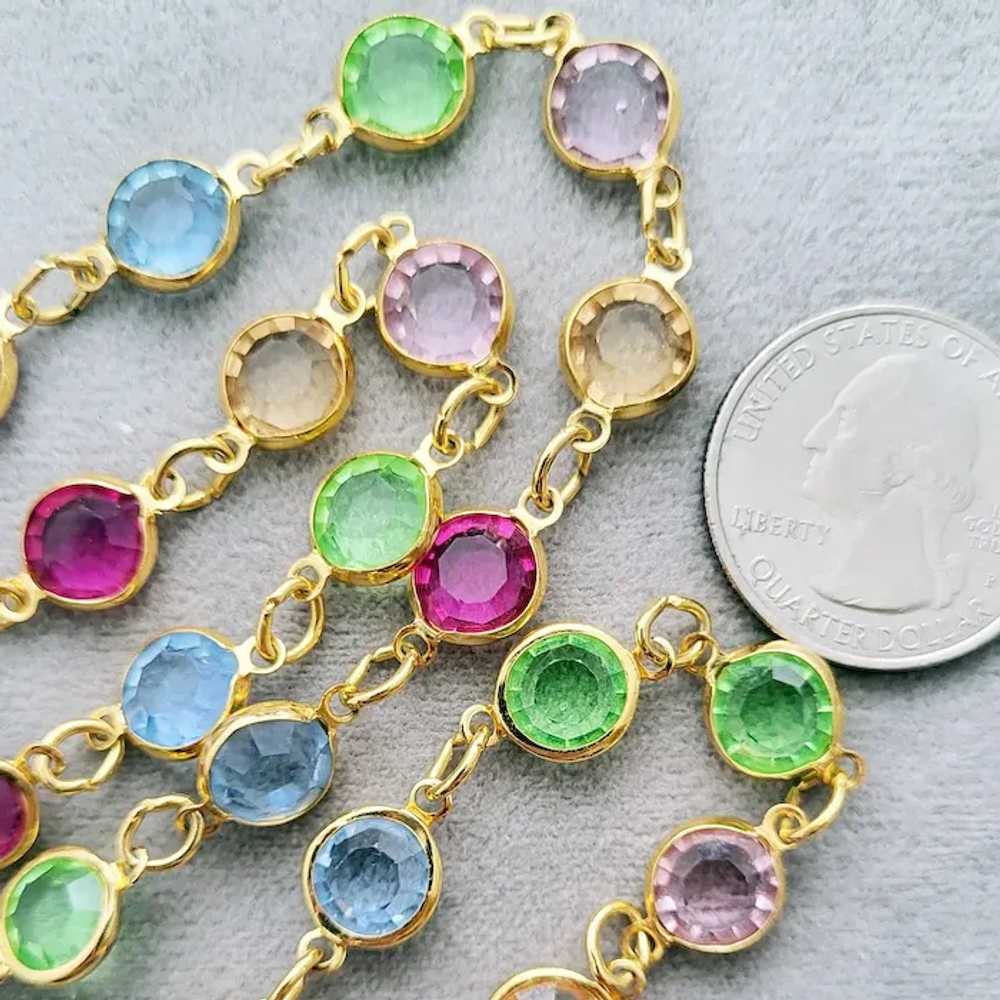 Exquisite Swarovski Necklace Bezel Set Cut Pastel… - image 4