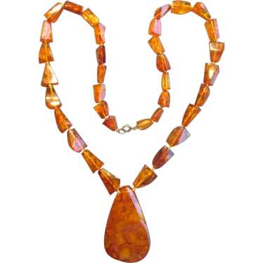 POLAND Orange Baltic Amber Strand Necklace 28” store