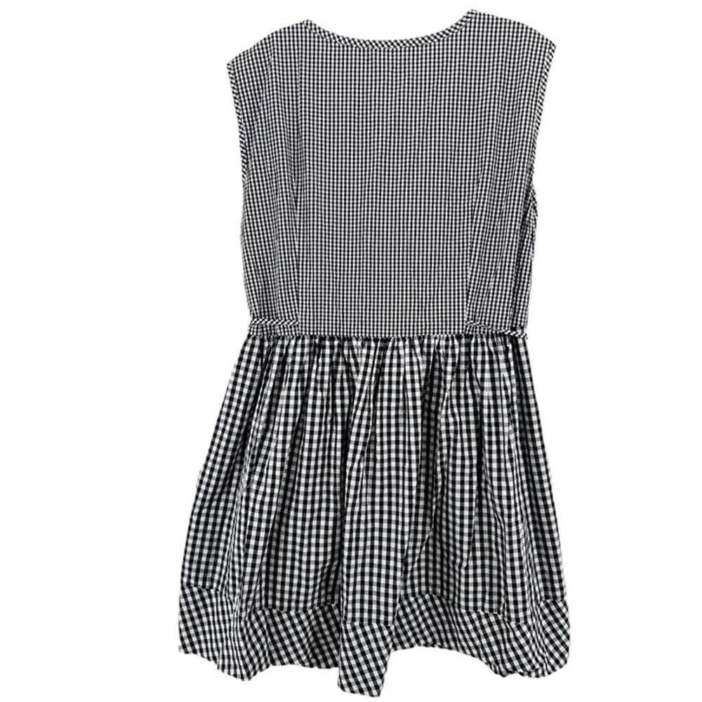 MADEWELL Gingham Check Mini Dress Black White Tie… - image 3