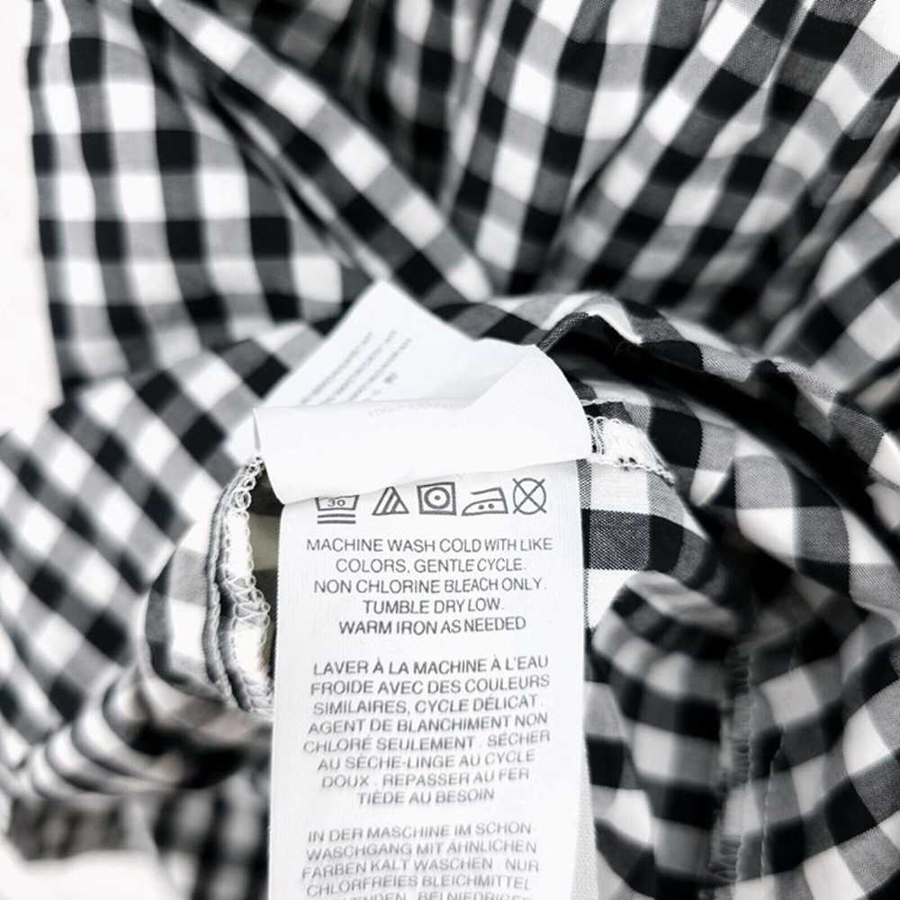 MADEWELL Gingham Check Mini Dress Black White Tie… - image 6