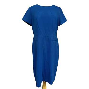 Talbots Royal Blue Stretch Ponte Knit Short Sleev… - image 1