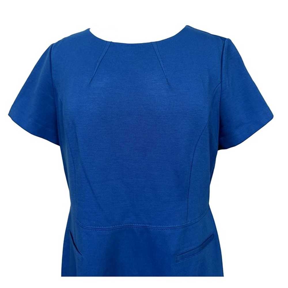 Talbots Royal Blue Stretch Ponte Knit Short Sleev… - image 2