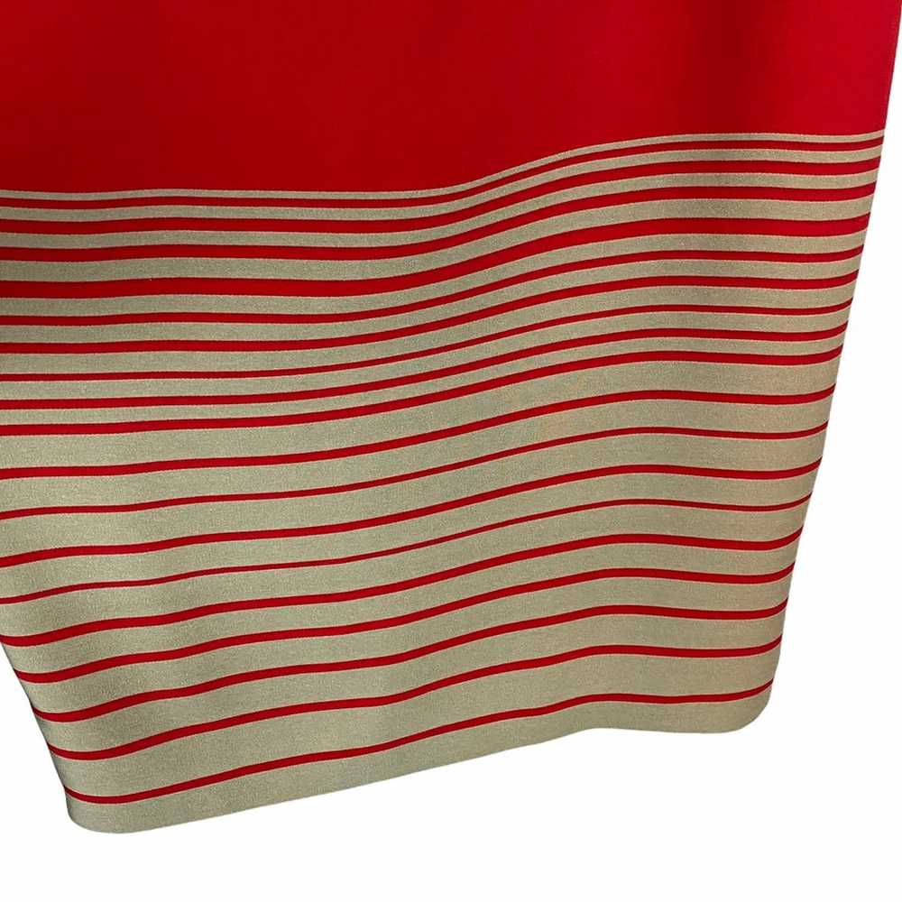 Moncho Heredia Designer Red Tan Striped Sleeveles… - image 3