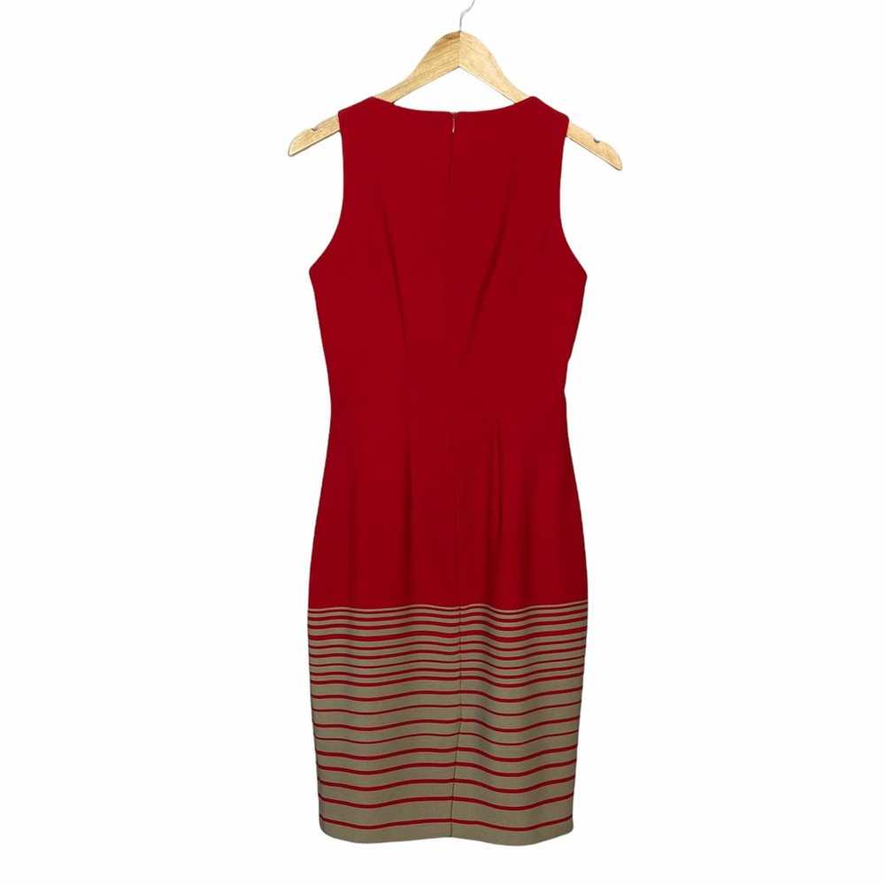 Moncho Heredia Designer Red Tan Striped Sleeveles… - image 7