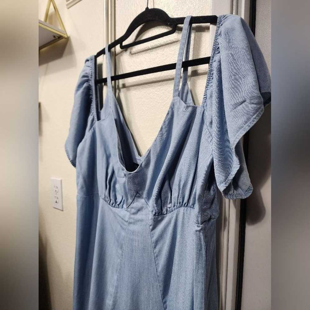 Eloquii Chambray Cold Shoulder Midi Dress Size 16… - image 6
