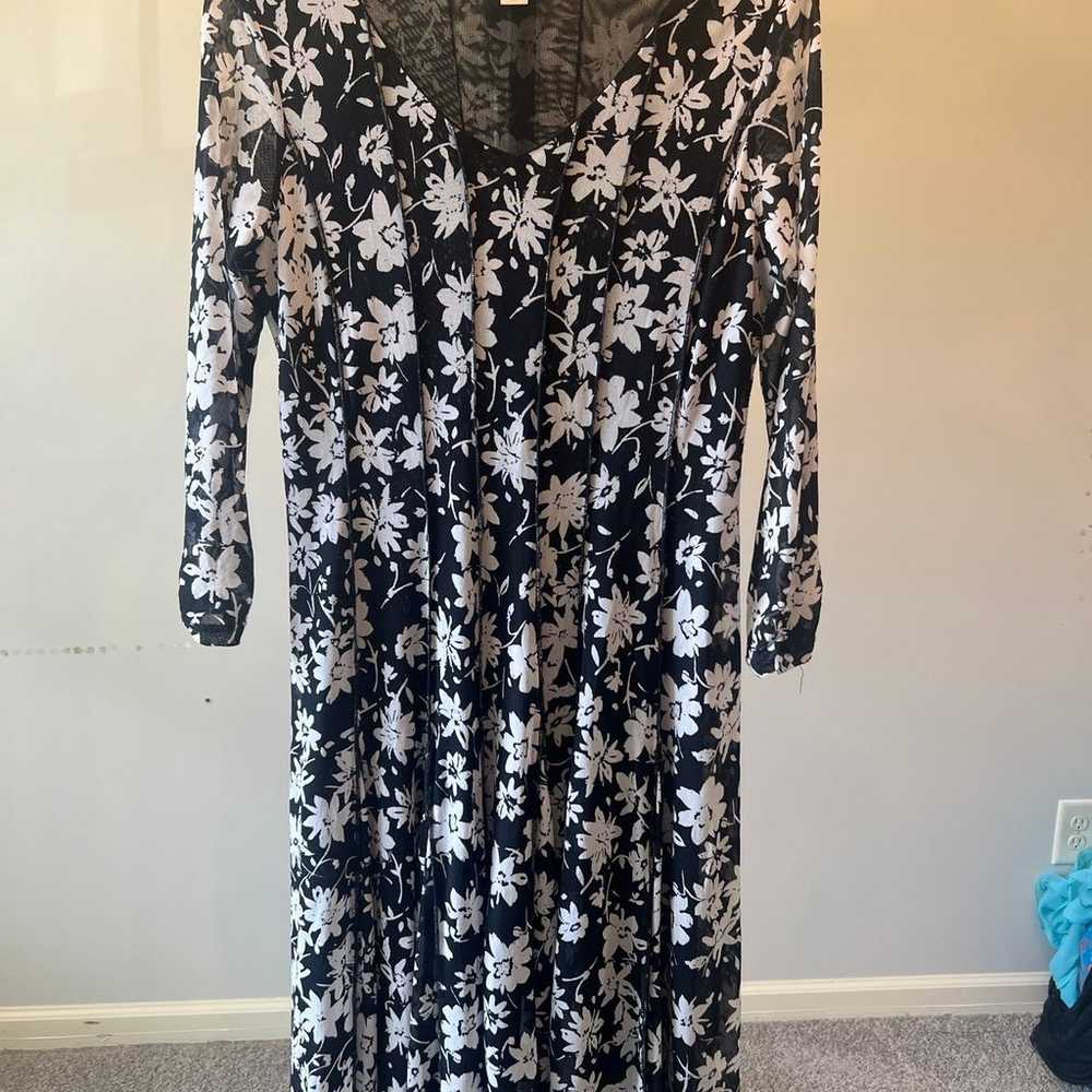 Black and white floral coldwater creek dress size… - image 1
