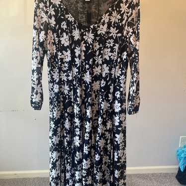 Black and white floral coldwater creek dress size… - image 1