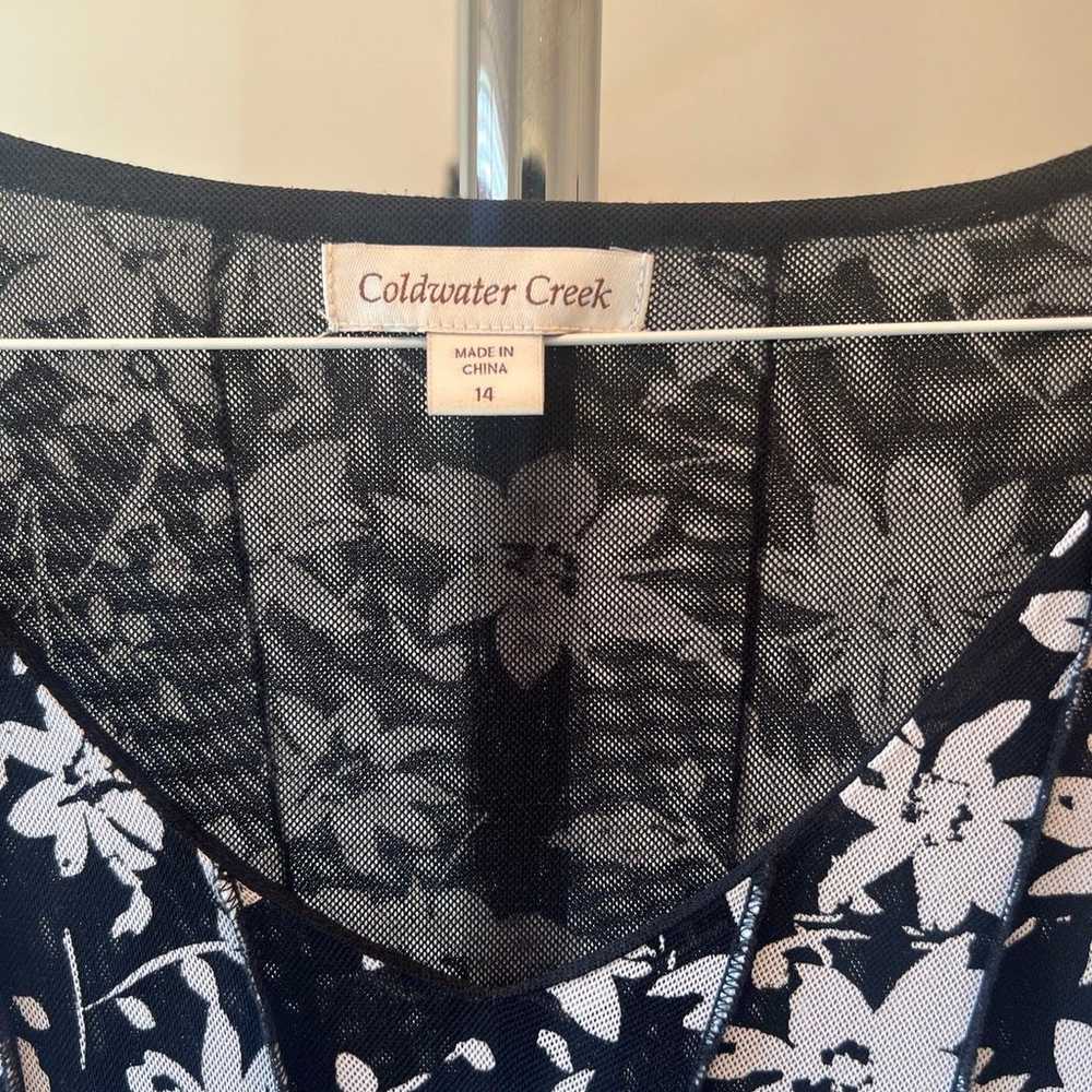 Black and white floral coldwater creek dress size… - image 2
