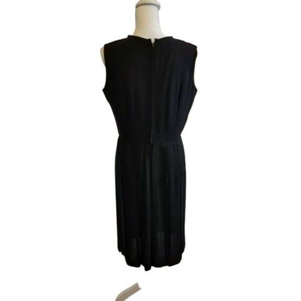 Vintage 60s 70s Black Sheath Dress Accordion Plea… - image 2