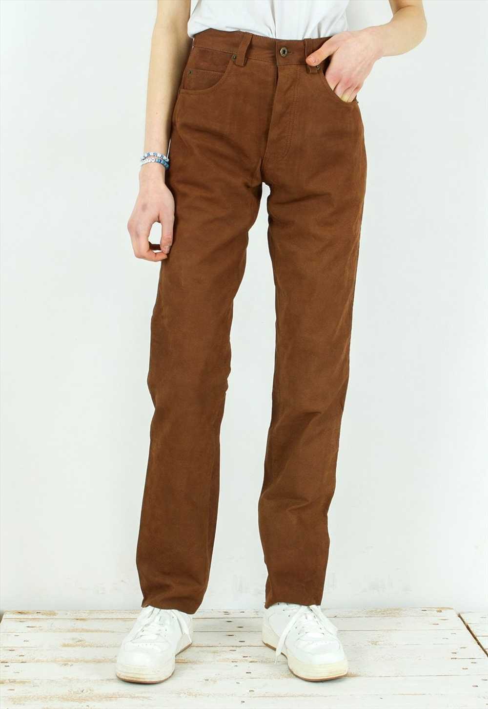 STOCKERPOINT Leather Trousers Straight Pants Cowb… - image 1