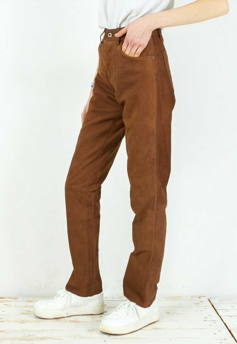STOCKERPOINT Leather Trousers Straight Pants Cowb… - image 2