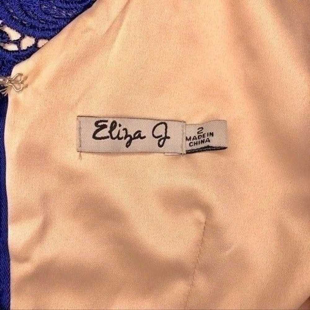 Eliza J Blue Lace Sheath Dress Cocktail Party 2 XS - image 10
