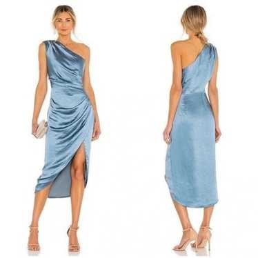 Elliatt cassini dress one shoulder blue satin L - image 1