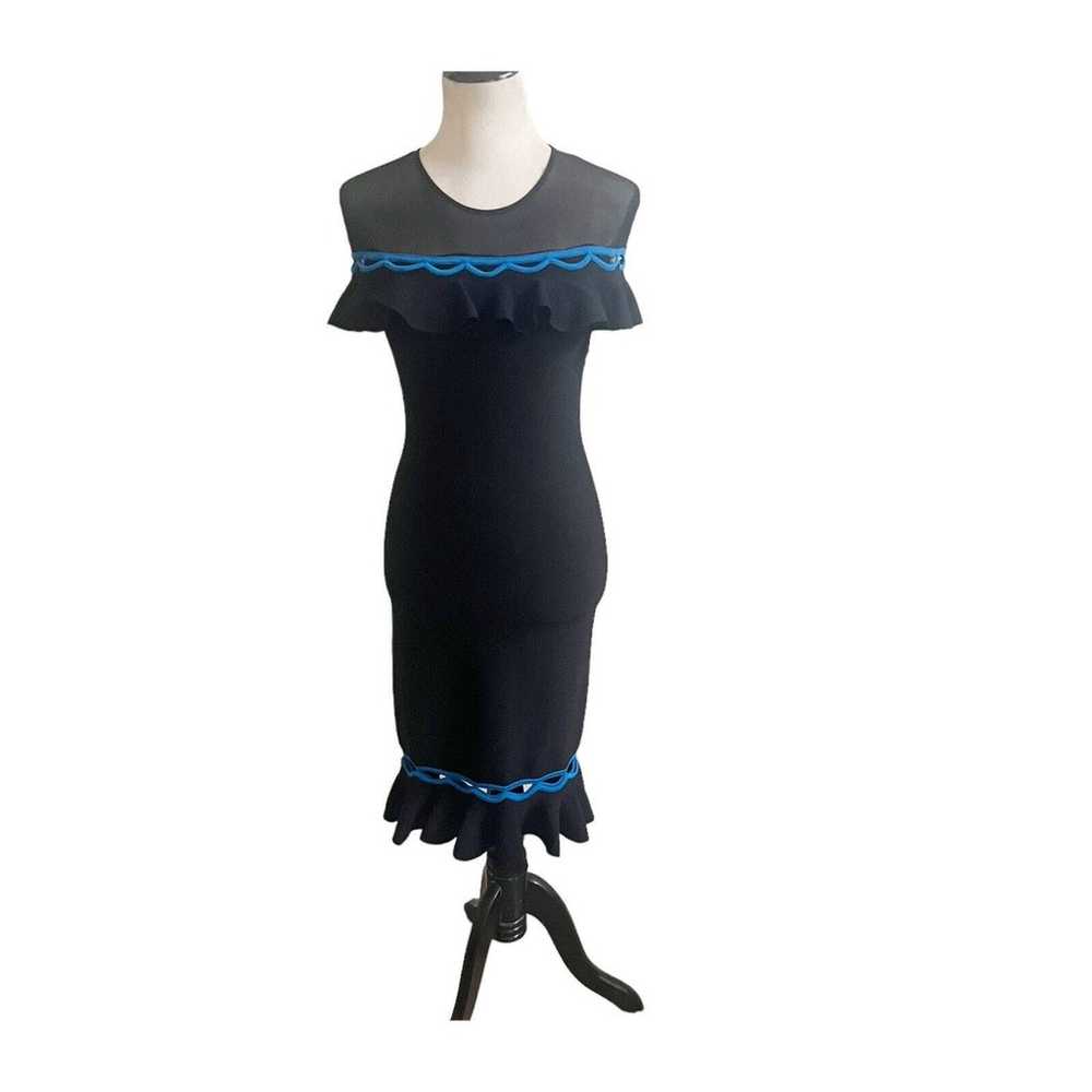 Sachin & Babi Noir Black Ruffled Bodycon Dress Co… - image 1