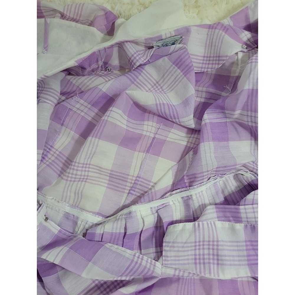 Nelly Don Sailor Collar Purple Plaid 50's Dress - image 9