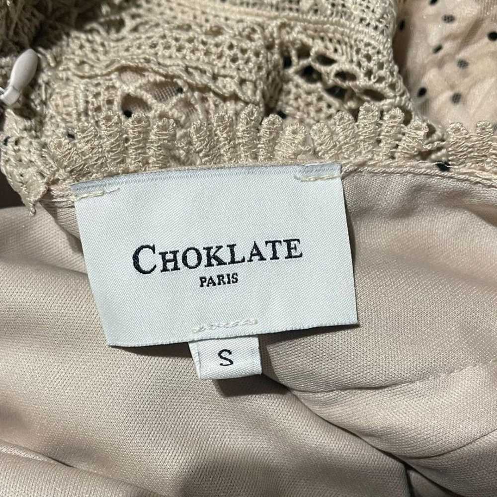 CHOKLATE Paris Dotted Tulle Maxi Dress Cream/Blac… - image 7