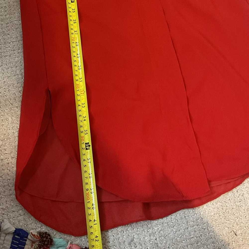 Club Monaco Red Shirttail Belted Silk Button Down… - image 12