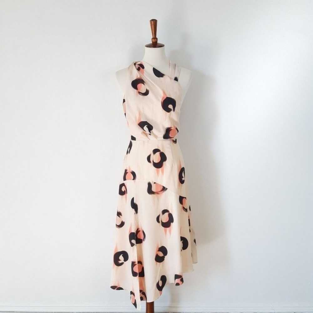 Reiss | Roya Abstract Leopard Midi Dress in Pink - image 2