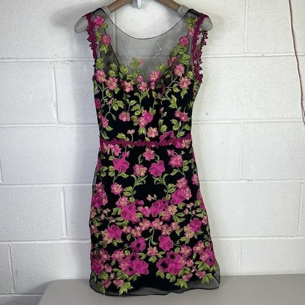 RTR Marchesa NottePink Floral Embroidered Dress M… - image 4